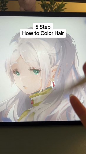 hair color render shading tutorial from a lazy artist #drawing #digitalart #art #artprocess #anime #animeart easy digital art beginner