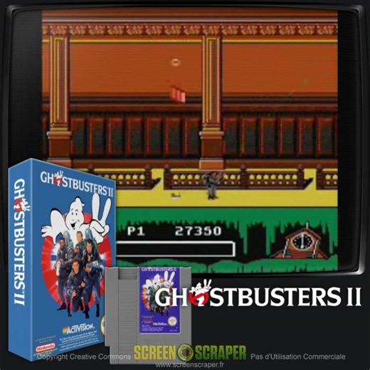 Bon Anniversaire "Ghostbusters II" sur Console NES 👻 Il y a 35 ans de cela, le 07 décembre 1990, sortait en Europe sur Console NES le jeu "Ghostbusters II" : L'histoire se déroule à New York. L'équipe SOS Fantôme doit se rendre d'urgence au musée d'art pour affronter Vigo de Carpathe, qui a transformé la ville en un cauchemar paranormal. #retrogaming #nes #ghostbusters | ScreenScraper