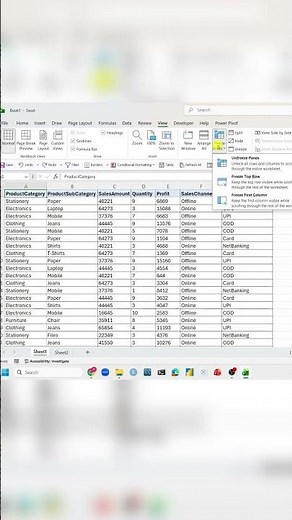 👉 Unfreeze Rows & Columns in Excel #excel #learnexcel #excelforbeginners