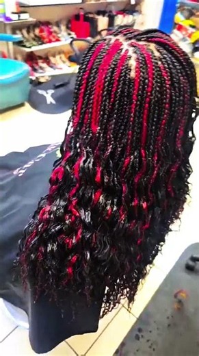 Micro Braids with Red Highlights | Stunning Protective Style Transformation