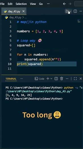 Day 43: "Stop Writing Long Loops in Python 🔥 (Use map Instead)"