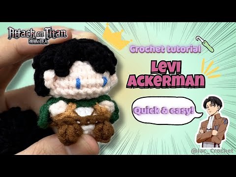 Crochet Levi ⚔️💙 | Mini Amigurumi Tutorial (Attack on Titan) | Lac Crochet 🥜