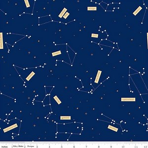 Riley Blake Outer Space Collection Constellations Navy Fabric 0.5m