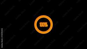 100 in the loading ring. Loading Transfer Download Animation from zero to one hundred percent Circle Illustrative video of repeated loading up to one hundred percent with a dark background. Stock Video