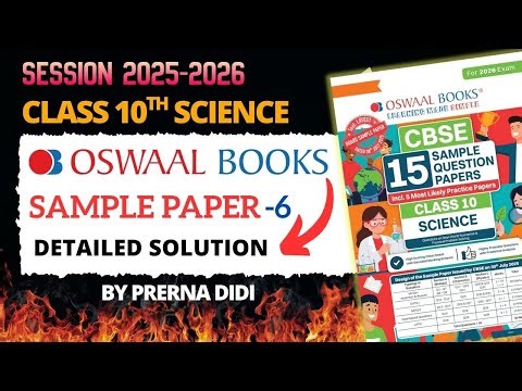 OSWAAL SAMPLE PAPER 6 Class 10 Science 2026 | Full Solutions |🔴LIVE CLASS 10 | By Buddy Mentor