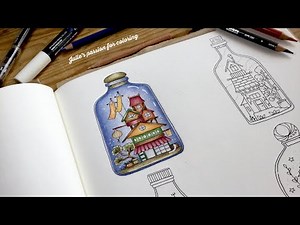 WORLDS OF WONDER by Johanna Basford - prismacolor pencils - color along