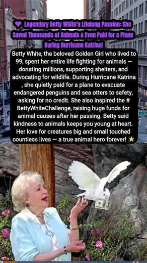 ❤️ Legendary Betty White's Lifelong Passion: She Saved Thousands of Animals