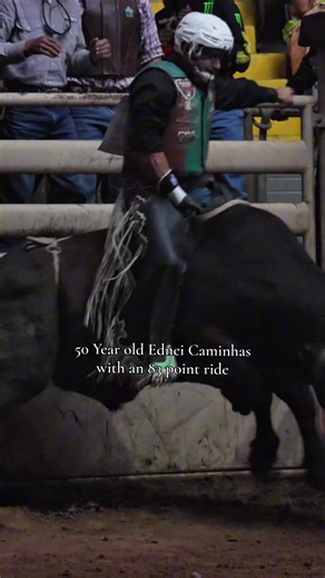 50 Year old Ednei Caminhas with a wild 83 point ride 12/26 at The Stockyards Rodeo 🎥 @Meg West #bullriding #bullrider #rodeo #bulls #buckingbulls