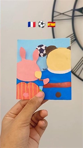 DIY FIFA World Cup Semi Final Card 🇪🇸 Spain vs 🇫🇷 France | Easy Football Greeting Card | #Shorts
