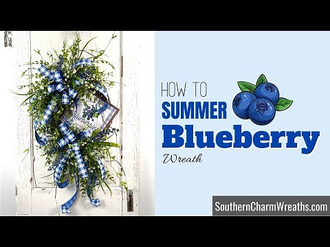 How to Make a Blueberry Wreath for Front Door with KIT | Artificial Summer Wreath Tutorial