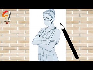 How to draw A lady doctor || step by step drawing for beginner || Doctor pencil drawing tutorial