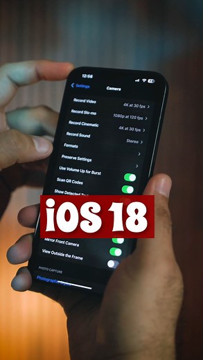 Kunal Malhotra on Instagram: "New camera features in iOS 18, including the ability to pause and resume video recording, continue playing music while recording, expanded flash options, and a customizable control menu for quick access to tools in photo and video mode. #ios18 #iphone #camera"