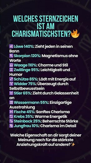 ✨ Welches Sternzeichen ist am charismatischsten? #tierkreis #astrologie #horoskop #sternzeichen
