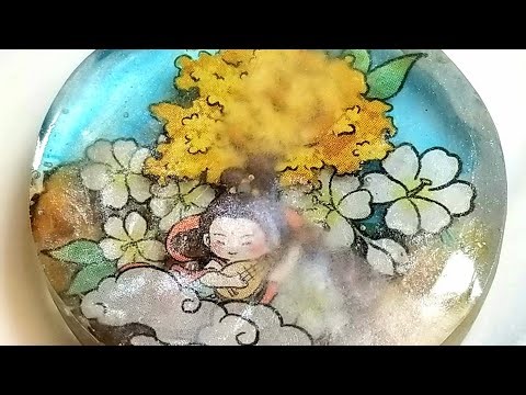 Making a Multi-Layer UV Resin Charm with Stickers ✨ Sticker Scene Resin Art