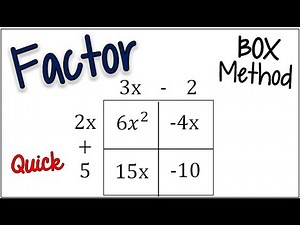 *Quick* Using the BOX Method to Factor a Trinomial | Solve by Factoring