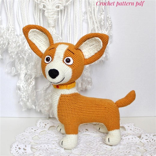 Corgi Dog Crochet Pattern PDF Amigurumi Realistic Dog Funny Puppy Crochet Tutorial - Etsy