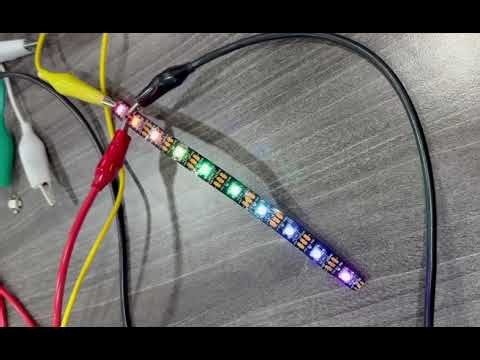 Lighting the 10 Neopixel Strip in Rainbow on Arduino