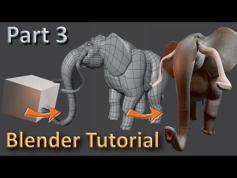 Stylized Elephant Modeling Tutorial - Part3: Texture #blendertutorial
