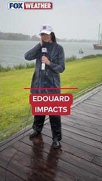 FOX Weather Meteorologist Britta Merwin Braves The Elements As Tropical Storm Edouard Makes Landfall