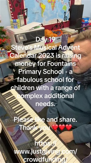 Steve's Musical Advent Calendar 2023 is raising money for Fountains Primary School - a fabulous school for children with a range of complex additional needs. Please like and share. Thank you ❤️❤️❤️ https://www.justgiving.com/crowdfunding/FountainsPrimarySchoolMusicHub?utm_term=k2azR2X3w