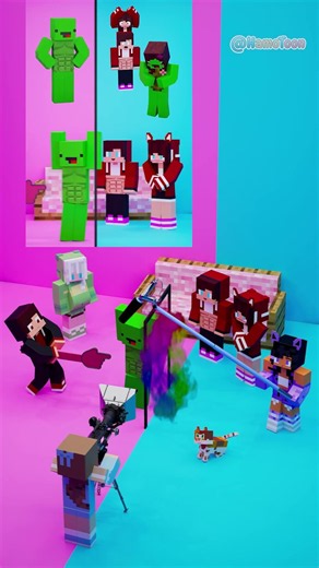 (Behind The Scenes) Mikey Was Forced to Be a Girl - MAIZEN Minecraft Animation #shorts