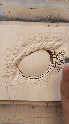 Dragon's Eye. Wood carving, pyrography. #woodcarving #woodart #pyrography #woodwork #handmade | Oleksandr Hrytsai. Wood Carving