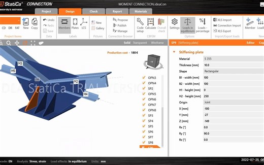2.4.Real-time Project Moment Connection by Ideastatica (Apply Loads & Analysi