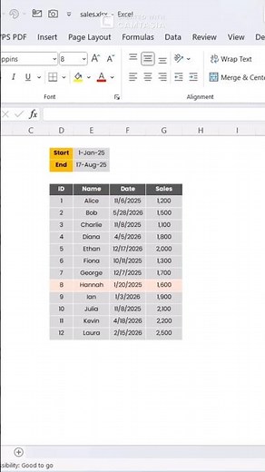 Highlight Entire Rows Between Dates in Excel. #ExcelTips #ExcelTutorial #ConditionalFormatting