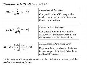 The measures MSD , MAD and MAPE : - SlideServe
