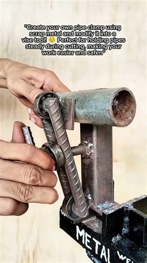 Pipe Clamp: Easy Pipe Cutting with Scrap Metal #ScrapMetalProject #PipeClamp #GarageHacks