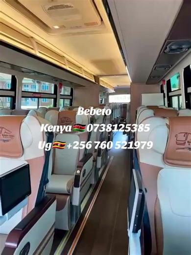 Travel in Luxury & Comfort with VIP First Class and Business class Babeto Bus! � � Now Operating: Juba - kigali – Kampala – Nairobi #KAMPALA_TO_NAIROBI Business Class VIP - 180,000 Ugandan shillings Economic Class VIP- 120,000 Ugandan shilling #NAIROBI_TO_KAMPALA Business Class Vip - 6500 Kenyan shilling Economic ClassVIP - 5000 Kenyan shilling #NAIROBI_TO_JUBA_DIRECTLY Busuness Class 10,000 Kenya shilling. #NAIROBI_TO_KAKUMA Business Class VIP-4,000 Kenya shilling #NAIROBI_TO_KIGALI Fast class 