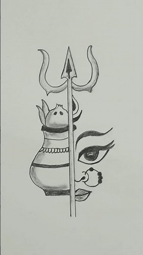 ’Durga maa drawing | navratri special drawing | Durga ji drawing with trishul | easy drawing’