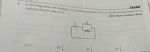 In the circuit shown, the resistance r is a variable resistance... | Filo