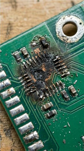 Burnt PCB Close-Up 😱 | Can This Be Repaired?#shorts #pcb #smartphone #mobilerepairing #repair