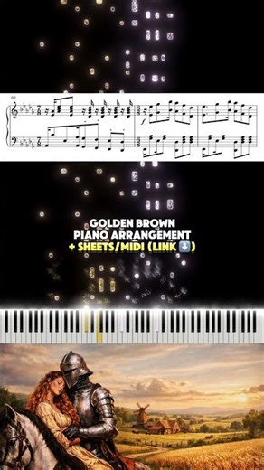 How to Play Golden Brown 💛 Piano Tutorial + Piano Sheets & MIDI Files #pianocover