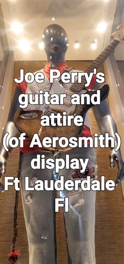 Joe Perry's (Aerosmith) display of his guitar and attire #aerosmith #joeperry #florida #hardrockcafe