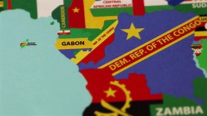 Download Democratic Republic of the Congo country flag outline on world map