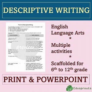 Descriptive Writing Unit With Fully Customizable Slides
