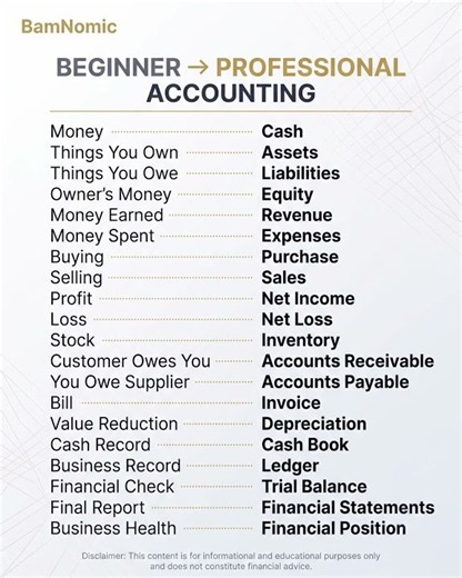 Beginner to Professional Accounting: 20 Essential Terms You MUST Know | BamNomic #finance #account