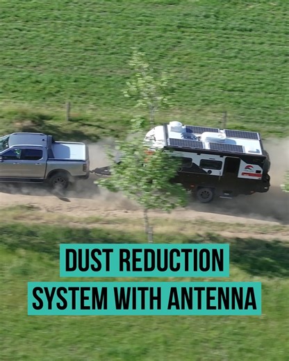 Dusty tracks on your path? Not a problem. The new MY26 SRH Hybrids feature the Milenco Dust Reduction System - complete with a built-in antenna. Keeping the dust out and your connection strong while you explore Australia's toughest terrains. #SnowyRiverCaravans #HybridRange #Milenco #OffGridTravel #CaravanningAustralia | Snowy River Caravans