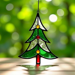 Christmas Tree Stained Glass Pattern: Ornament SVG, PNG, PDF Digital Download - Etsy