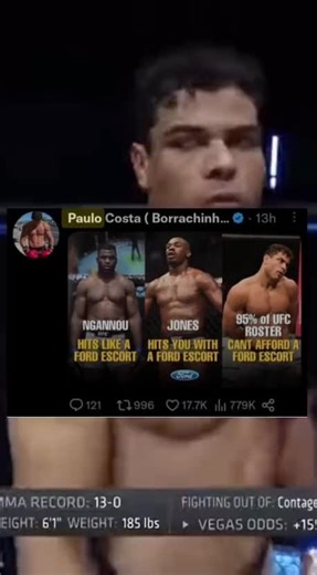 Paulo is too real #paulocosta #ufc #francisngannou #jonjones #mma | Jon Jones Ngannou Fight