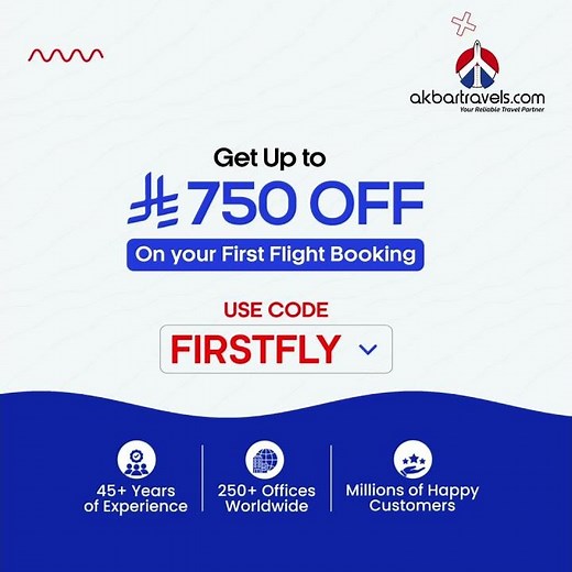 Save Up to SAR 750 on Your First Flight Booking with Akbar Travels ✈️