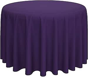 Lann's Linens - 10 Premium 132" Round Tablecloths for Wedding/Banquet/Restaurant - Polyester Fabric Table Cloth - Purple