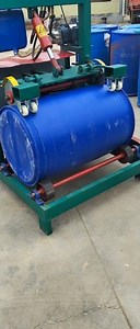 Large blue barrel lid cutter, plastic barrel lid cutter, plastic barrel slicing machine,