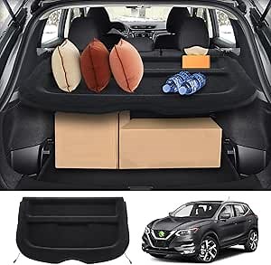 Powerty Cargo Cover Compatible with Nissan Rogue Sport 2017-2023, ABS Rear Trunk Cover Board, Privacy Screen and Security Shade Rogue Sport Accessories (NOT for Nissan Rogue)