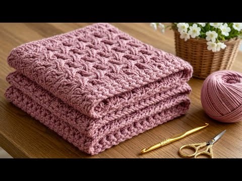 Easy & Beautiful Crochet Stitch!🩵👌 Beginner Friendly | Stunning 3D Blanket Pattern