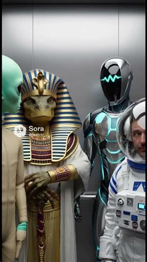 Alien, Lizard Pharaoh, Tesla Robot & Astronaut - Who Farted in the Elevator?