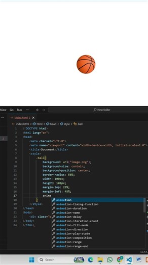 Ball Movement Animation Using CSS | Simple Animation for Beginners | Code Skillzz
