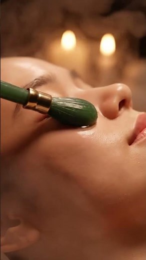 Soft Spa ASMR Facial | Gentle Brushing, Jade Gua Sha & Oil Drops #asmr #asmrmassage